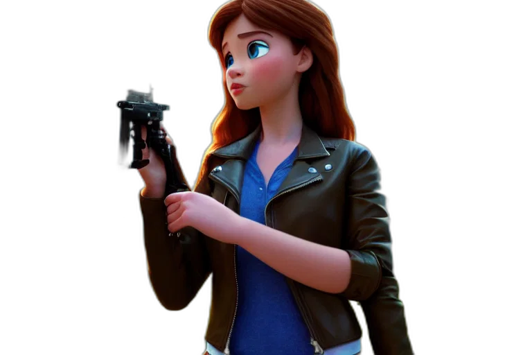 jacket, weapon, staff, robot transparent PNG cut-out