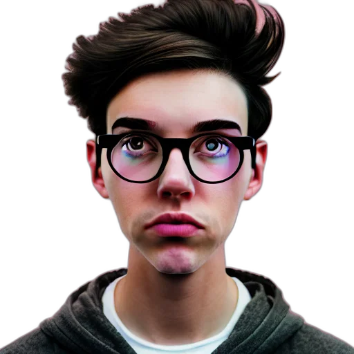 face, hair, photorealistic, cartoon transparent PNG cut-out