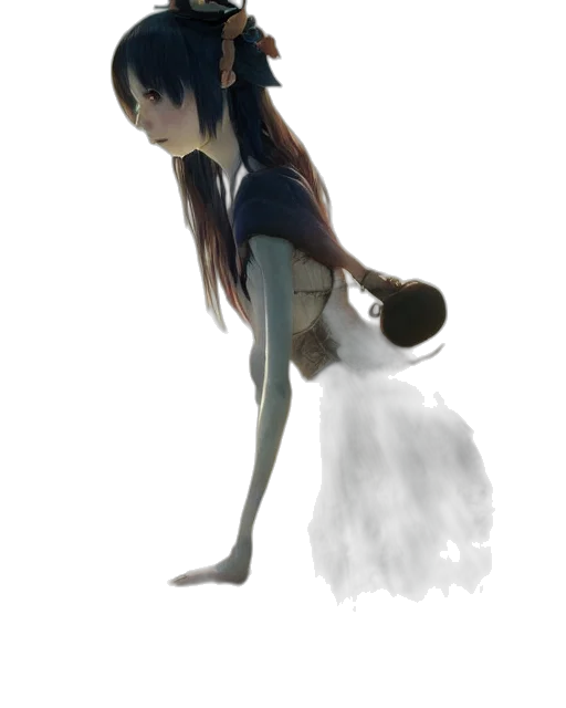 dress, creature, mask, staff transparent PNG cut-out