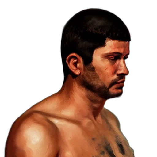 face, photorealistic, concept art, oil painting transparent PNG cut-out