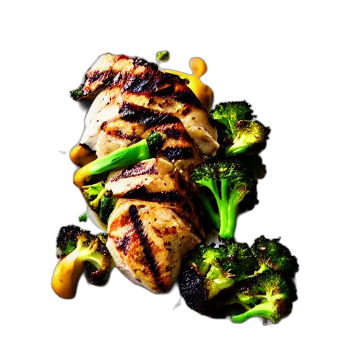 food, photorealistic, 3d render, grilled transparent PNG cut-out