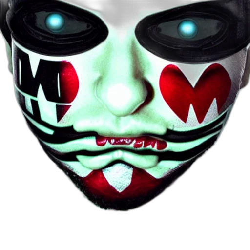mask, face, robot, 3d render transparent PNG cut-out