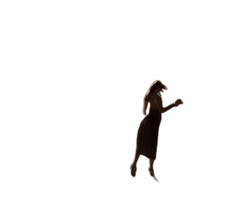 dress, hat, staff, hair transparent PNG cut-out