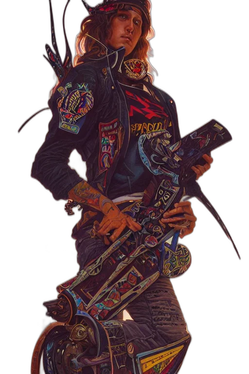 weapon, robot, jacket, staff transparent PNG cut-out