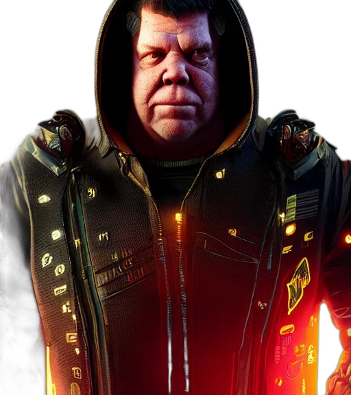 jacket, face, mask, cyberpunk transparent PNG cut-out