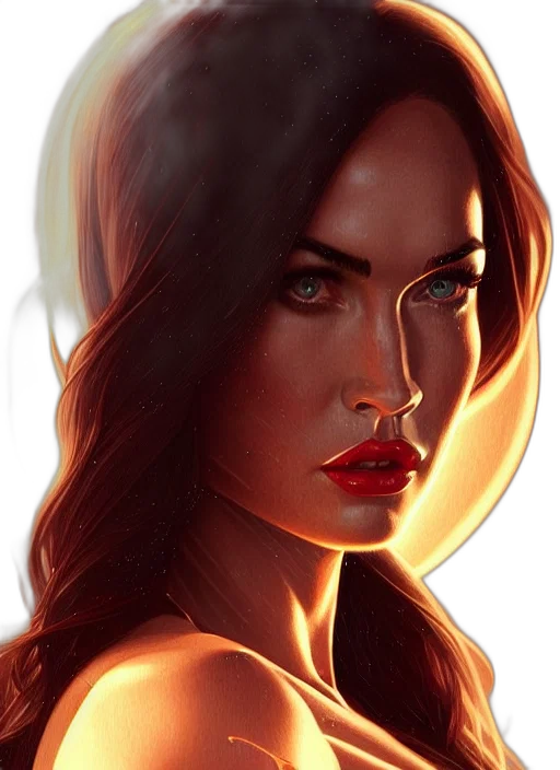 face, comic book art, fantasy art, photorealistic transparent PNG cut-out