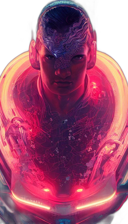 robot, face, comic book art, concept art transparent PNG cut-out