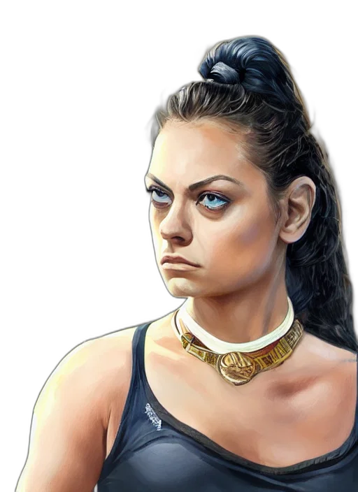 face, jewelry, staff, photorealistic transparent PNG cut-out
