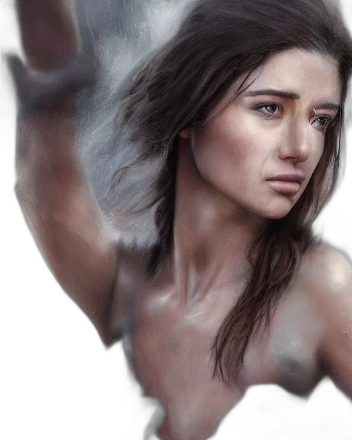 face, hair, photorealistic, concept art transparent PNG cut-out