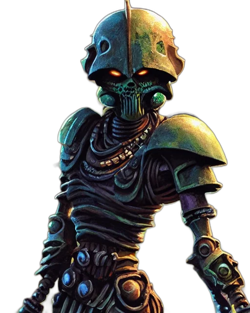 robot, staff, concept art, cyberpunk transparent PNG cut-out