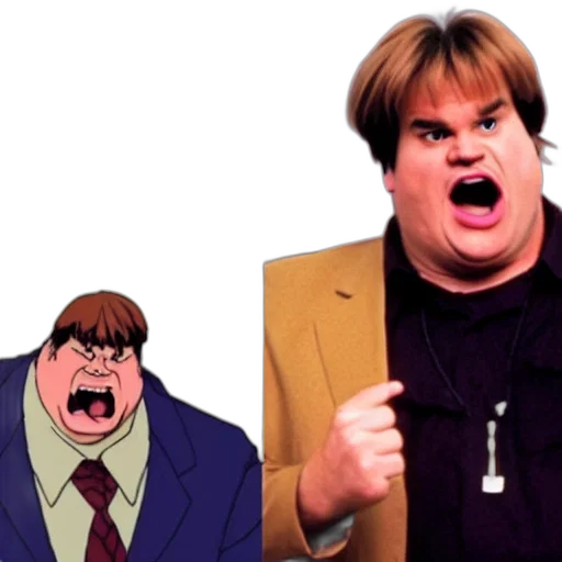 concept art, cartoon, chris, farley transparent PNG cut-out