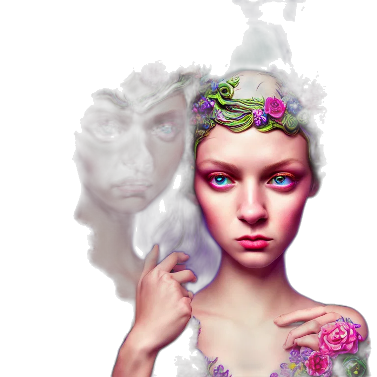 face, mask, crown, creature transparent PNG cut-out