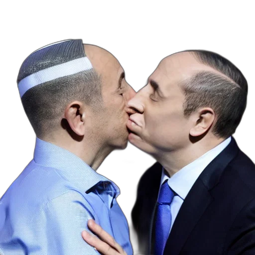 hat, benjamin, netanyahu, kissing transparent PNG cut-out