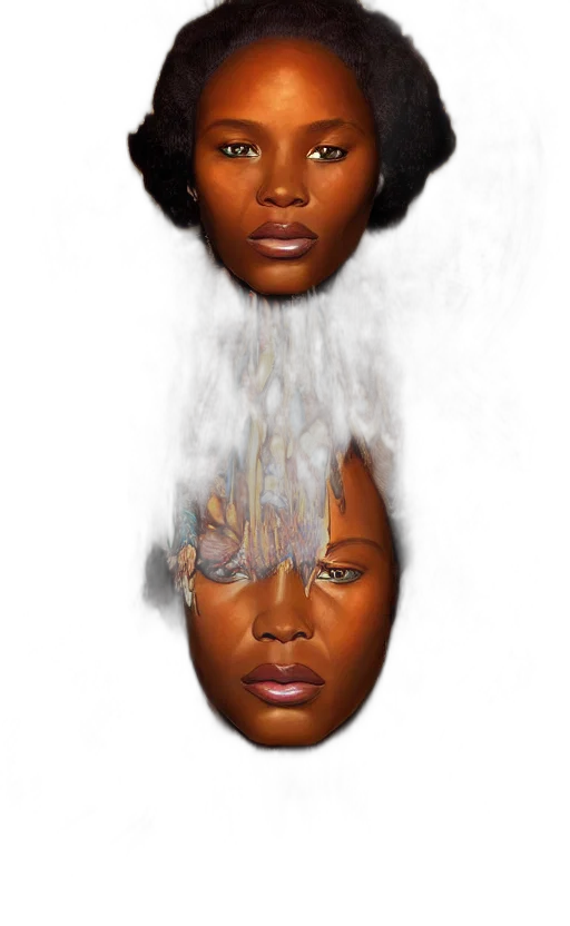 face, mask, crown, hair transparent PNG cut-out