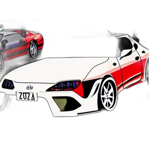 car, 3d render, concept art, photorealistic transparent PNG cut-out