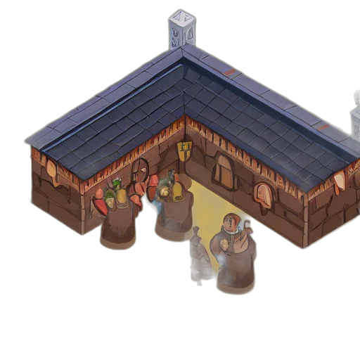 building, 3d render, concept art, pixel art transparent PNG cut-out