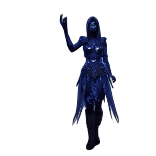 dress, creature, staff, mask transparent PNG cut-out