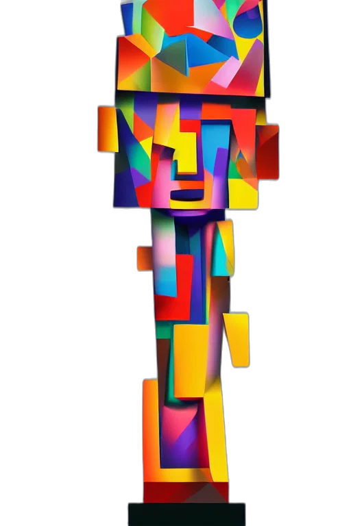 robot, staff, face, crown transparent PNG cut-out