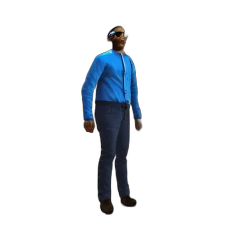 jacket, staff, hat, robot transparent PNG cut-out