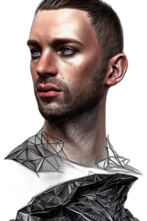 face, jacket, robot, hair transparent PNG cut-out