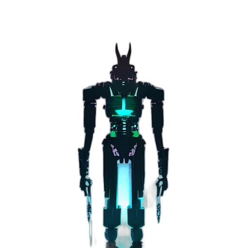 robot, creature, weapon, staff transparent PNG cut-out