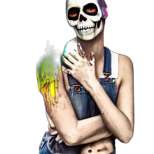 mask, face, jewelry, jacket transparent PNG cut-out