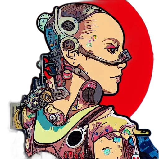 robot, face, mask, cyberpunk transparent PNG cut-out