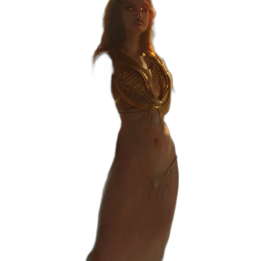 dress, staff, jewelry, crown transparent PNG cut-out