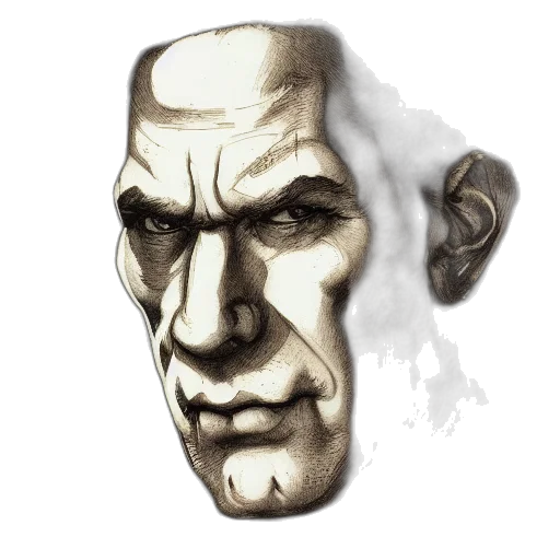 face, mask, concept art, photorealistic transparent PNG cut-out