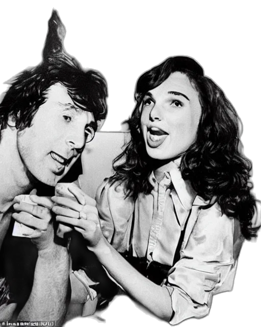 gal, gadot, having, tea transparent PNG cut-out