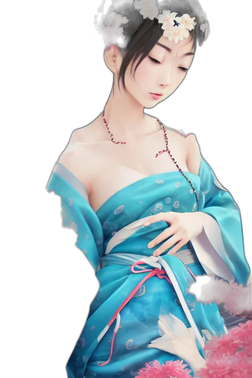 dress, jewelry, staff, fantasy art transparent PNG cut-out