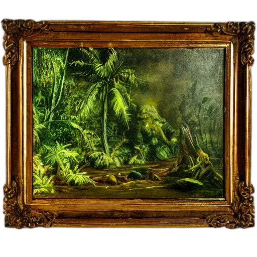 dragon, furniture, tree, oil painting transparent PNG cut-out