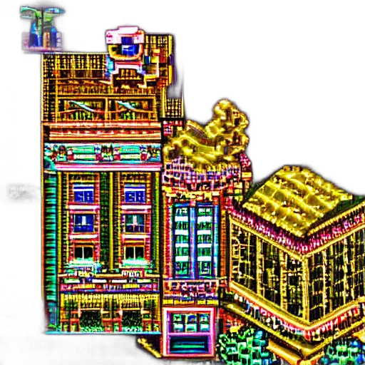 building, robot, pixel art, concept art transparent PNG cut-out