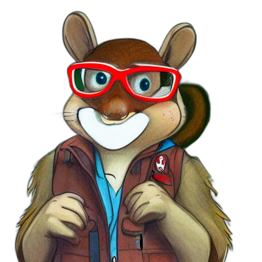jacket, staff, animal, cartoon transparent PNG cut-out