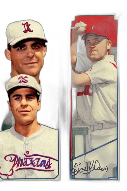 baseball, card, two, players transparent PNG cut-out