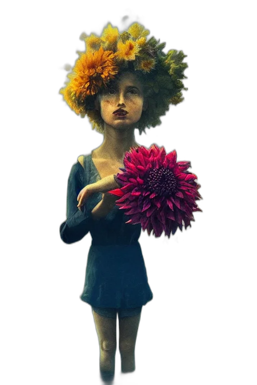 flower, dress, crown, hat transparent PNG cut-out