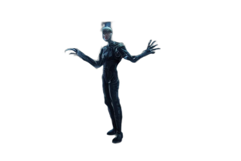 robot, mask, creature, staff transparent PNG cut-out