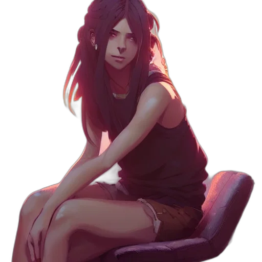 dress, face, creature, staff transparent PNG cut-out