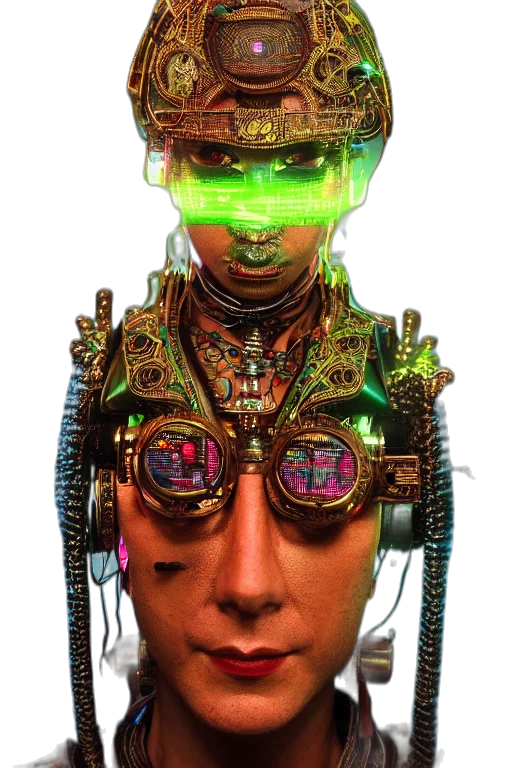robot, mask, face, cyberpunk transparent PNG cut-out