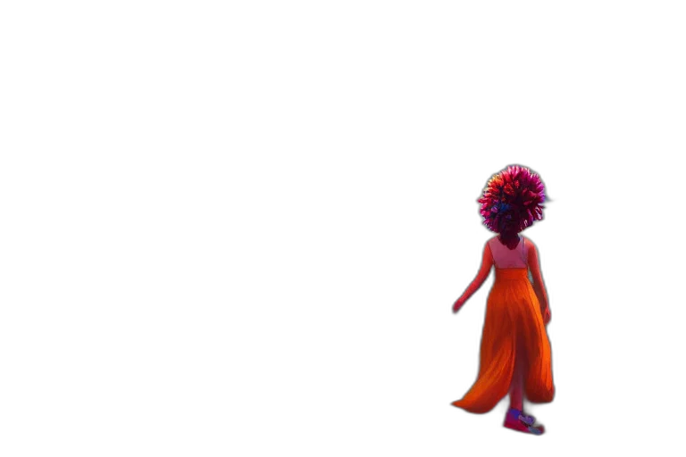 dress, hair, creature, flower transparent PNG cut-out