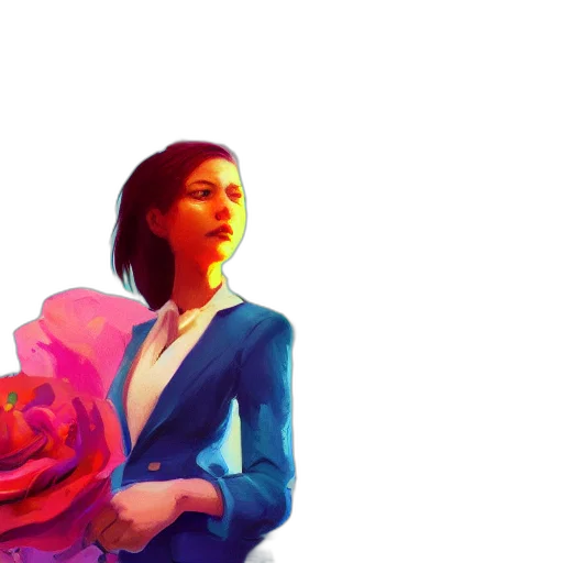 jacket, dress, flower, concept art transparent PNG cut-out