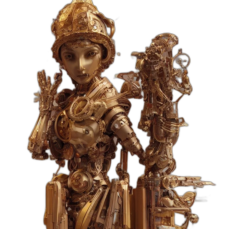 jewelry, crown, staff, robot transparent PNG cut-out