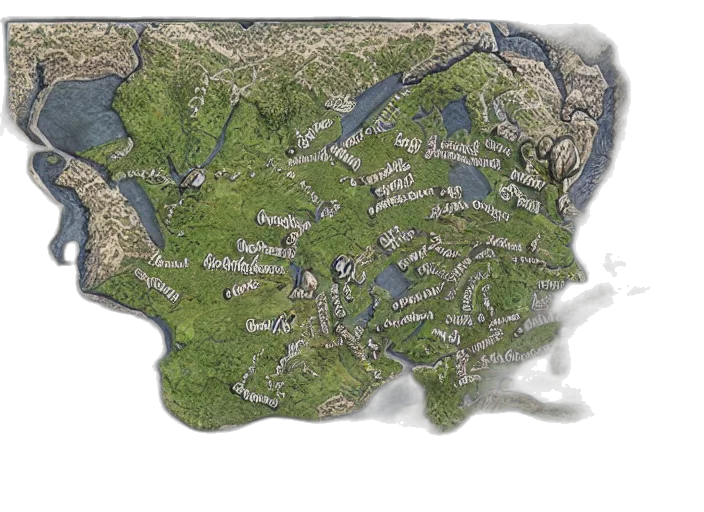 concept art, 3d render, map, gondor transparent PNG cut-out