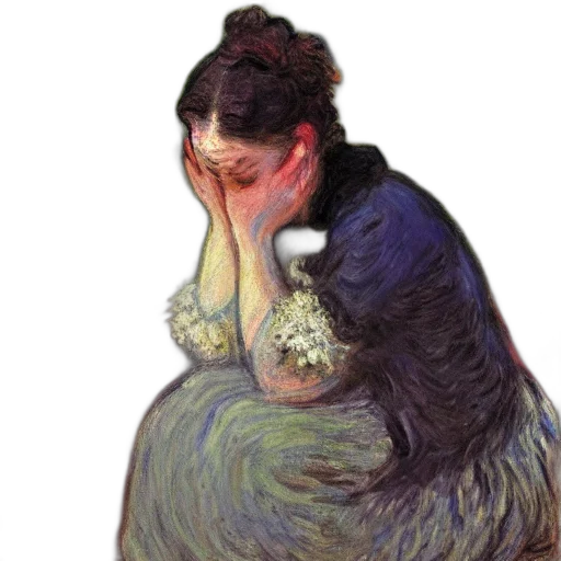 dress, face, mask, oil painting transparent PNG cut-out