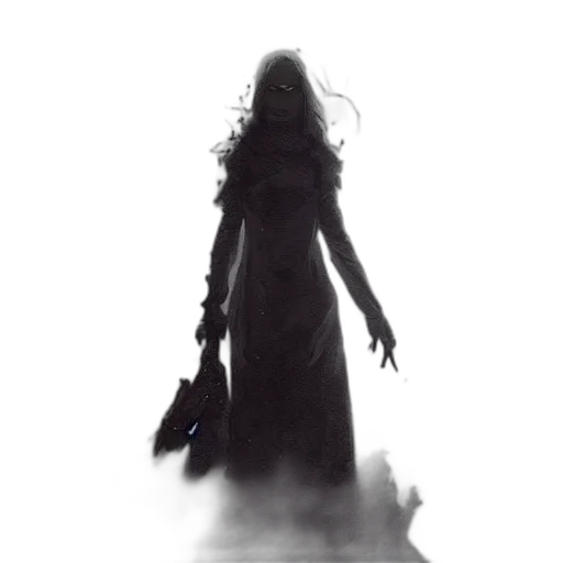 dress, creature, staff, sword transparent PNG cut-out