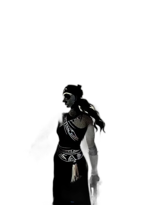 dress, staff, jewelry, sword transparent PNG cut-out