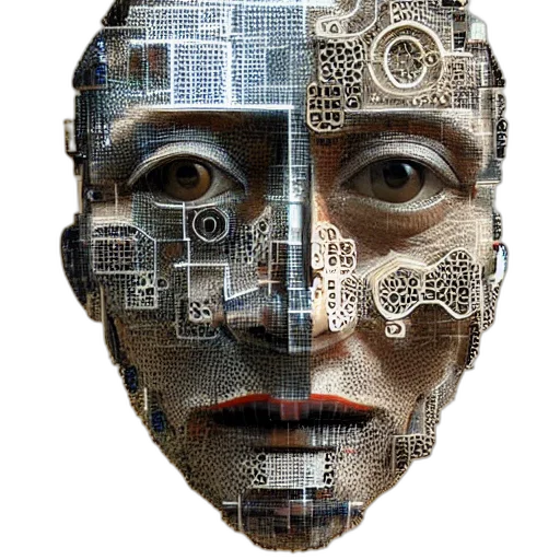 robot, face, mask, cyberpunk transparent PNG cut-out