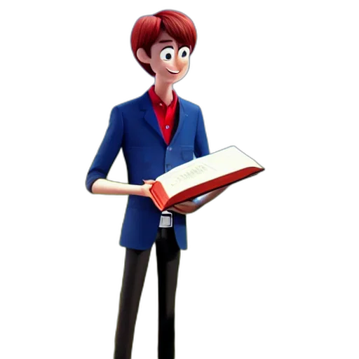 staff, jacket, cartoon, 3d render transparent PNG cut-out