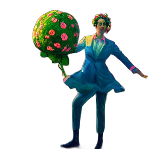 umbrella, staff, jacket, creature transparent PNG cut-out