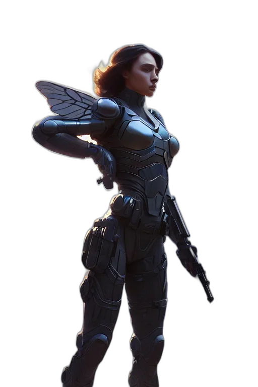 robot, weapon, jacket, concept art transparent PNG cut-out